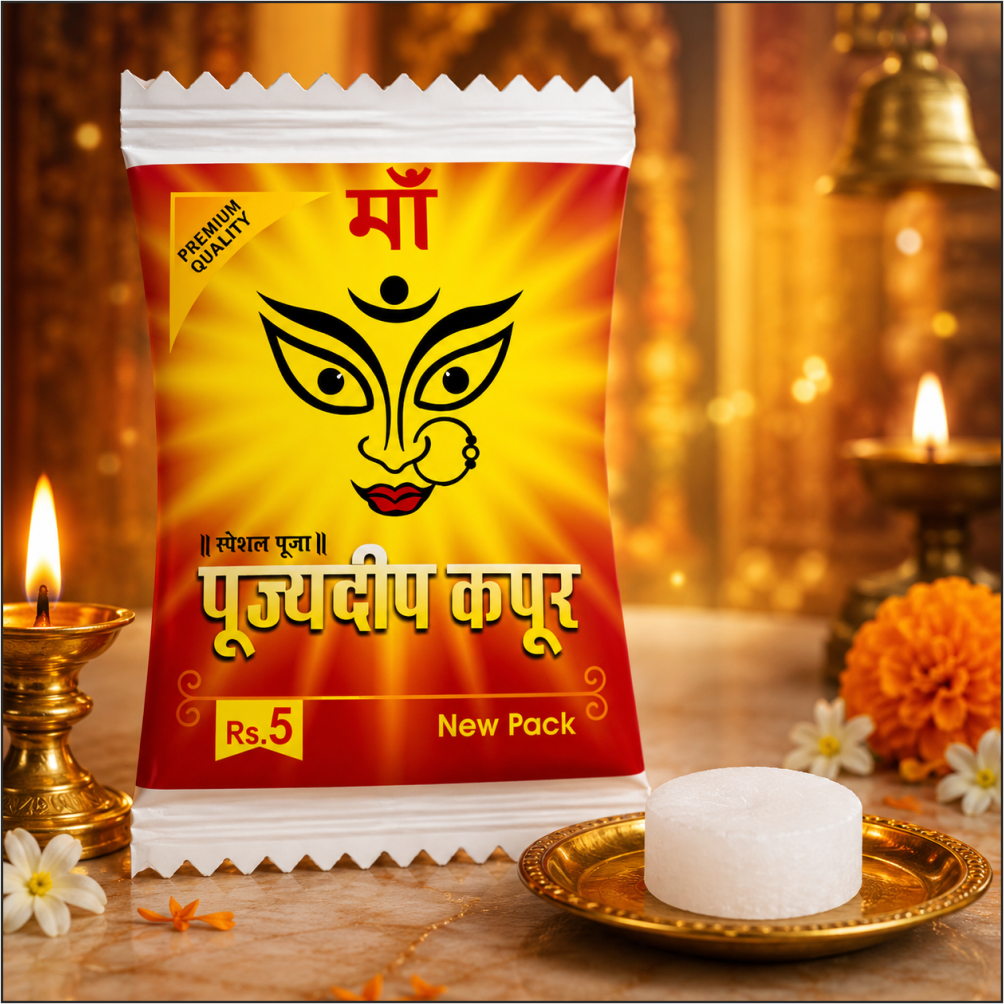 Pujyedeep Kapoor (Camphor) Tablets 2 gm Pouch | Pure Kapoor for Pooja, Meditation & Fragrance | Long-Lasting Aroma