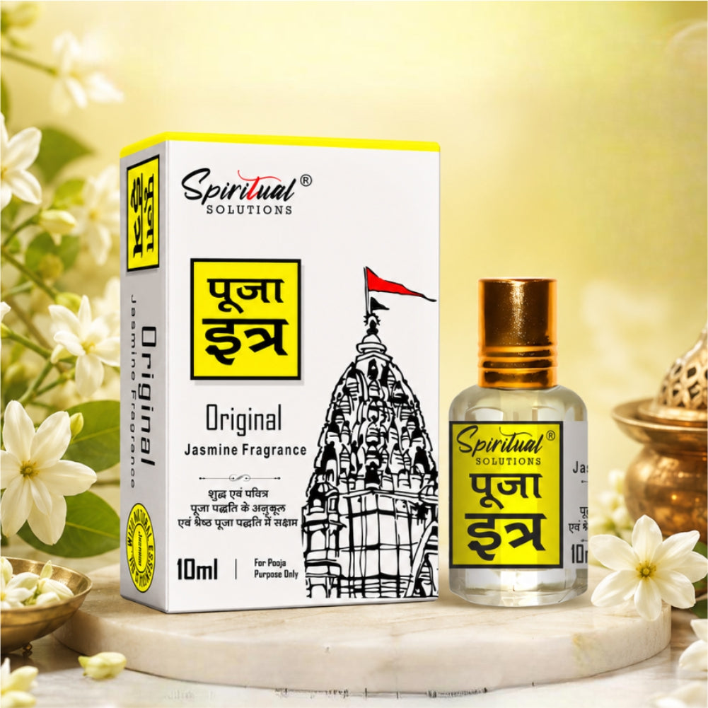 Pooja Itra Jasmine 10 ml | Pure & Natural Attar for Mandir, Home Pooja, Worship & Meditation