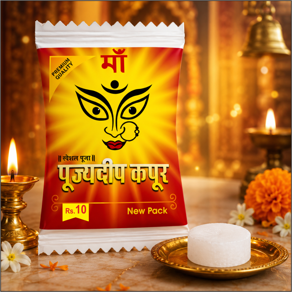 Pujyedeep Kapoor (Camphor) Tablets 4 gm Pouch | Pure Kapoor for Pooja, Meditation & Fragrance | Long-Lasting Aroma