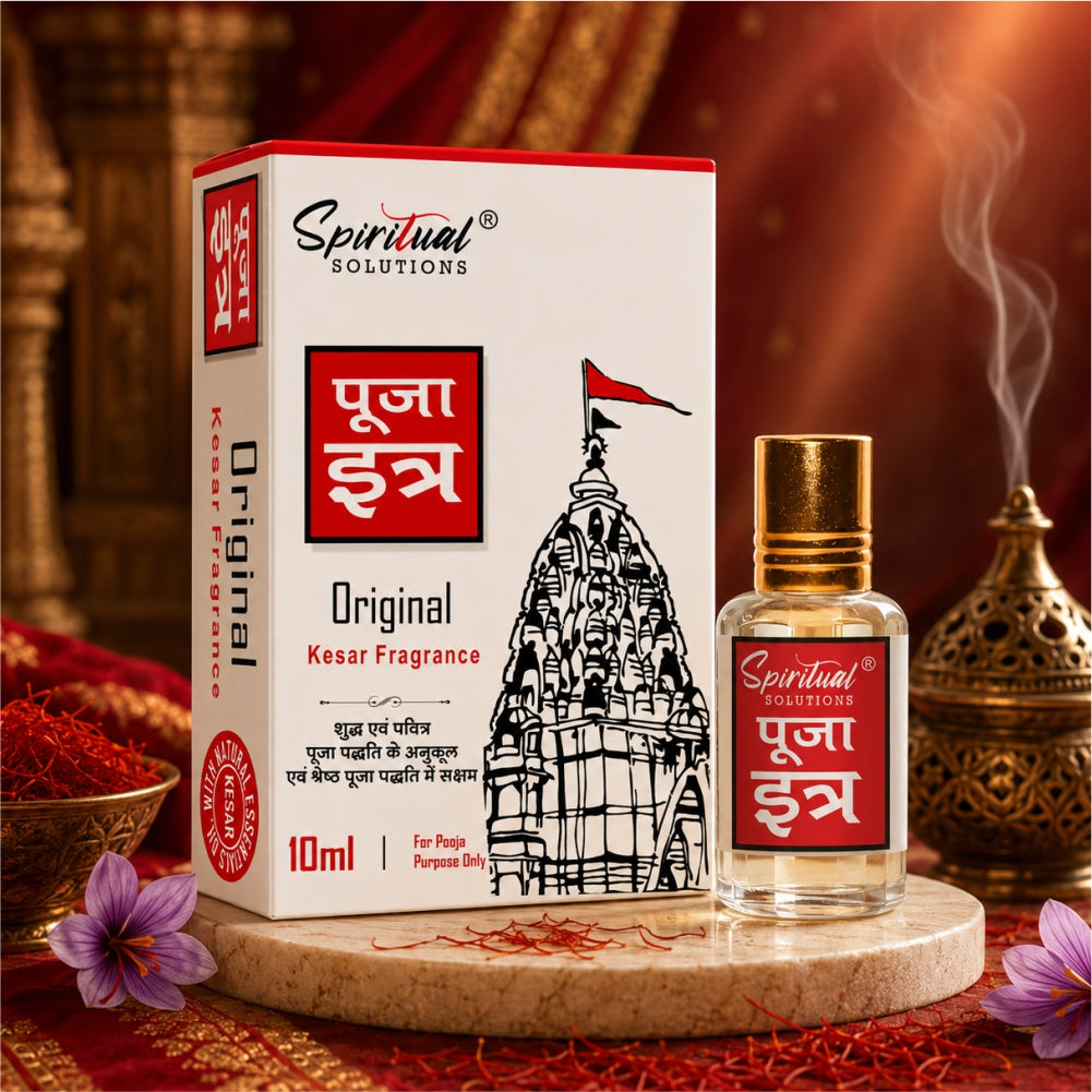 Pooja Itra Kesar 10 ml | Pure & Natural Attar for Mandir, Home Pooja, Worship & Meditation