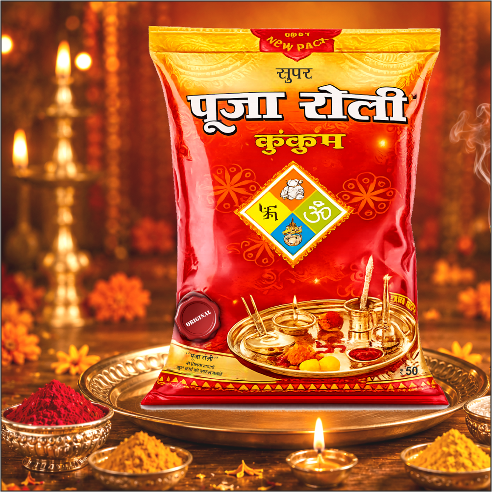 Super Puja Roli Kumkum 500 gm | Traditional Puja Tilak Powder for Daily Rituals