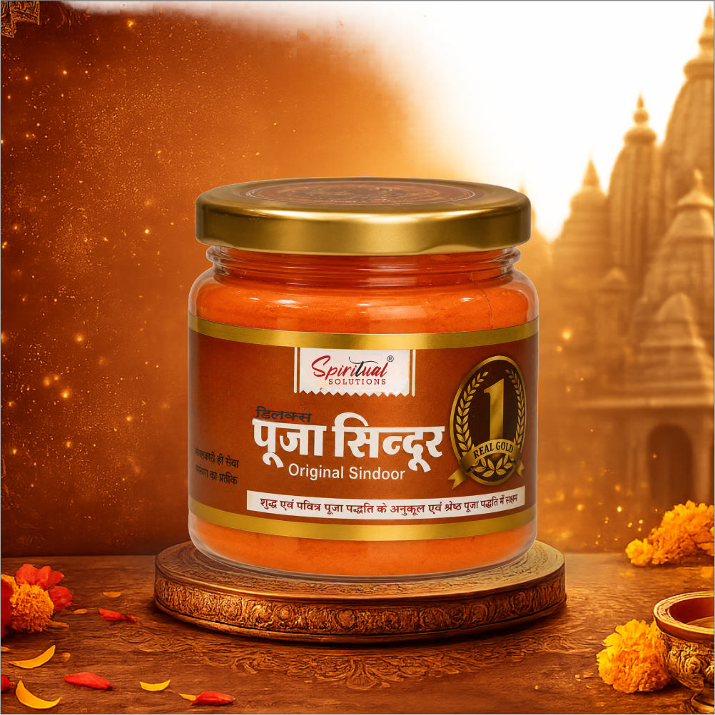 Deluxe Pooja Sindoor 500 Gm Jar | Bright Orange Vermilion Powder for Temple, Puja & Spiritual Rituals
