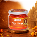 Deluxe Pooja Sindoor 125 Gm jar | Bright Orange Vermilion Powder for Temple, Puja & Spiritual Rituals