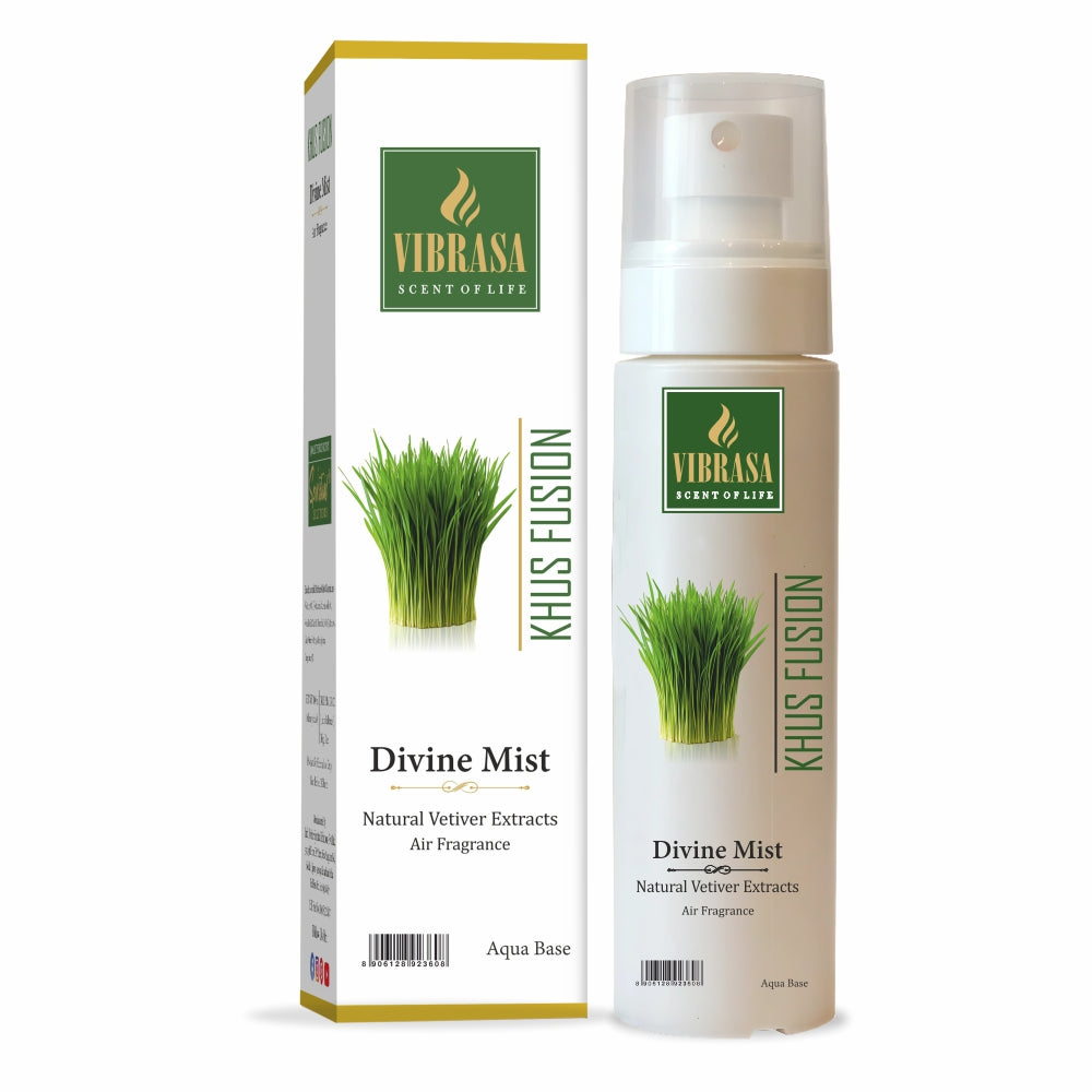 Divine Mist Khus Fusion 100 ML Air Freshener Spray | Premium Air Freshener for Home and Mandir