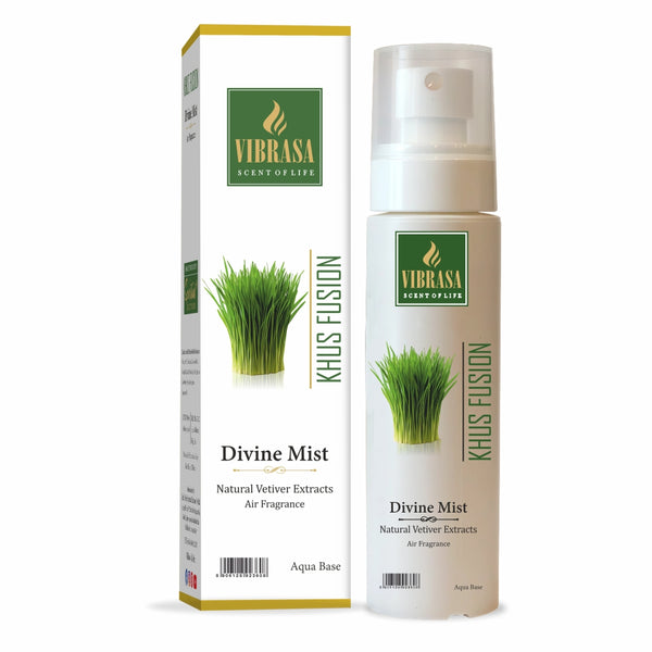 Divine Mist Khus Fusion 100 ML Air Freshener Spray | Premium Air Freshener for Home and Mandir