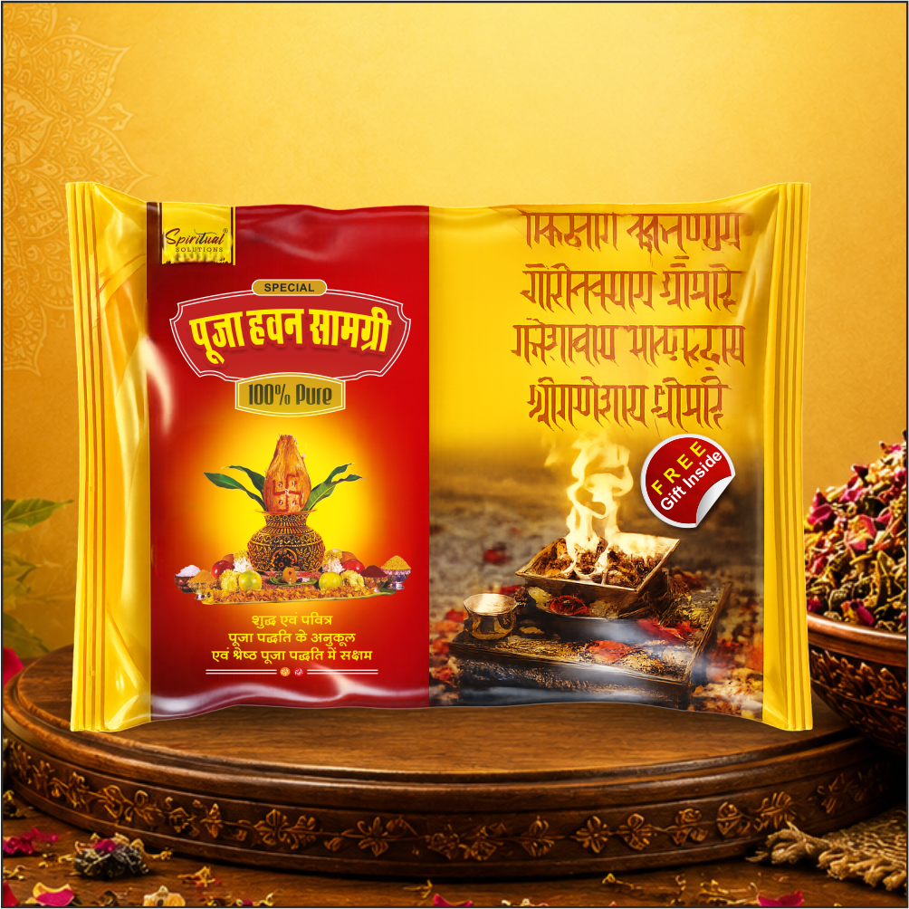 Premium Puja Havan Samagri 500 gm Pouch | Pure Ingredients for Hawan, Pooja & Spiritual Rituals