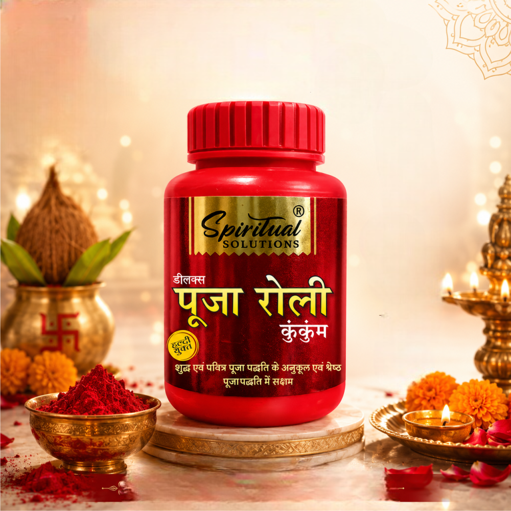 Deluxe Puja Roli Kumkum 40 gm Jar | Traditional Puja Tilak Powder for Daily Rituals