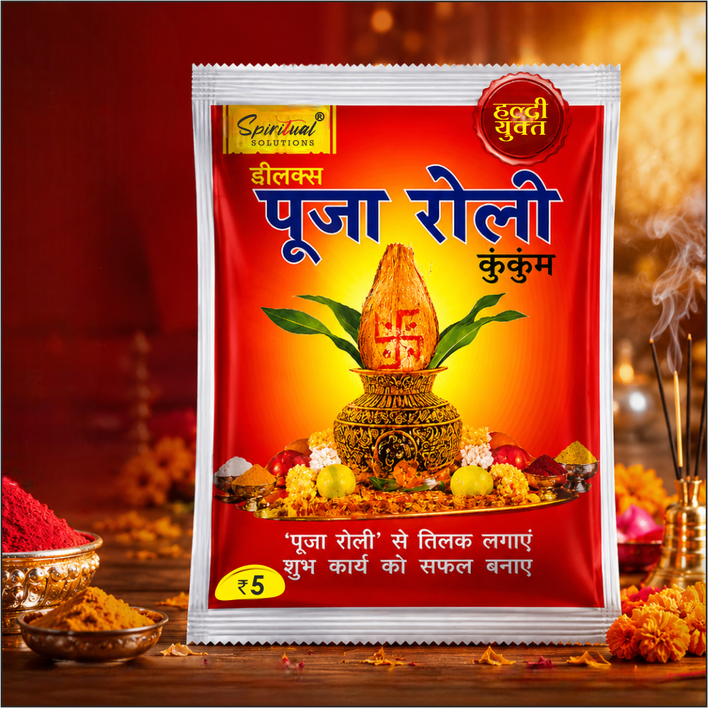 Deluxe Puja Roli Kumkum 8 gm | Traditional Puja Tilak Powder for Daily Rituals
