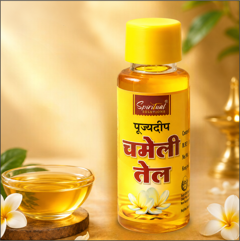 Pujyadeep Chameli (Jasmine) Oil 75 ML for Puja | Pure Jasmine Oil for Daily Rituals & Aarti