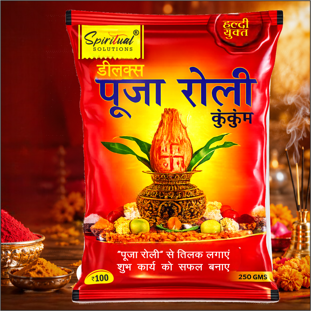 Deluxe Puja Roli Kumkum 250 gm | Traditional Puja Tilak Powder for Daily Rituals