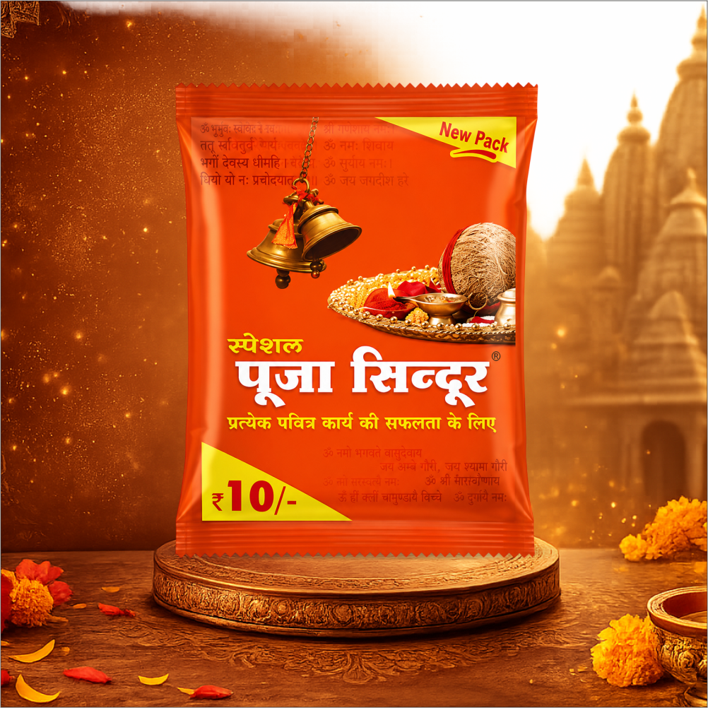 Special Pooja Sindoor 20 Gm | Bright Orange Vermilion Powder for Temple, Puja & Spiritual Rituals