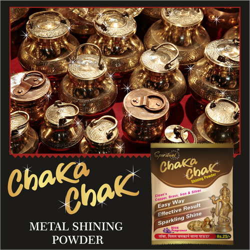 Chaka Chak Metal Shining Powder 50 Gms | Cleans Brass, Copper, Iron & Silver | Easy to Use, Sparkling Shine with Pleasant Fragrance