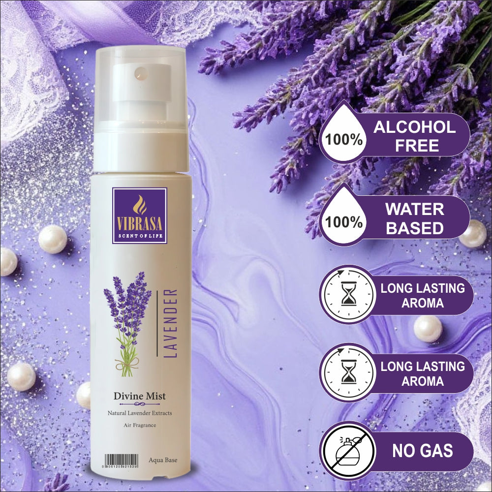 Divine Mist Lavender 100 ML Air Freshener Spray | Premium Air Freshener for Home and Mandir
