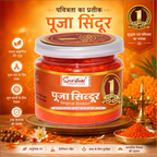 Deluxe Pooja Sindoor 125 Gm jar | Bright Orange Vermilion Powder for Temple, Puja & Spiritual Rituals