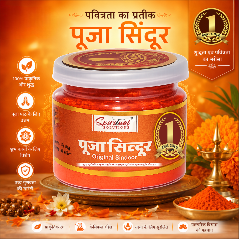 Deluxe Pooja Sindoor 125 Gm jar | Bright Orange Vermilion Powder for Temple, Puja & Spiritual Rituals
