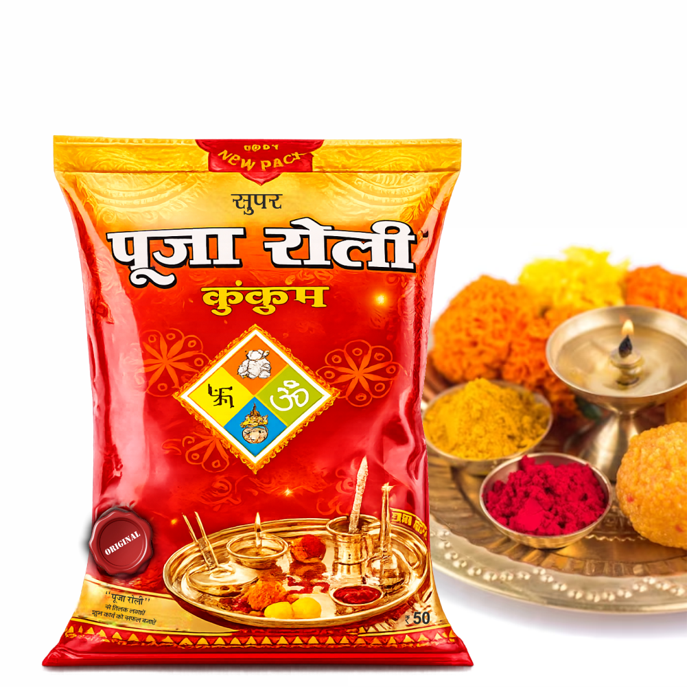 Super Puja Roli Kumkum 500 gm | Traditional Puja Tilak Powder for Daily Rituals