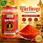 Deluxe Pooja Sindoor 1 Kg Jar | Bright Orange Vermilion Powder for Temple, Puja & Spiritual Rituals