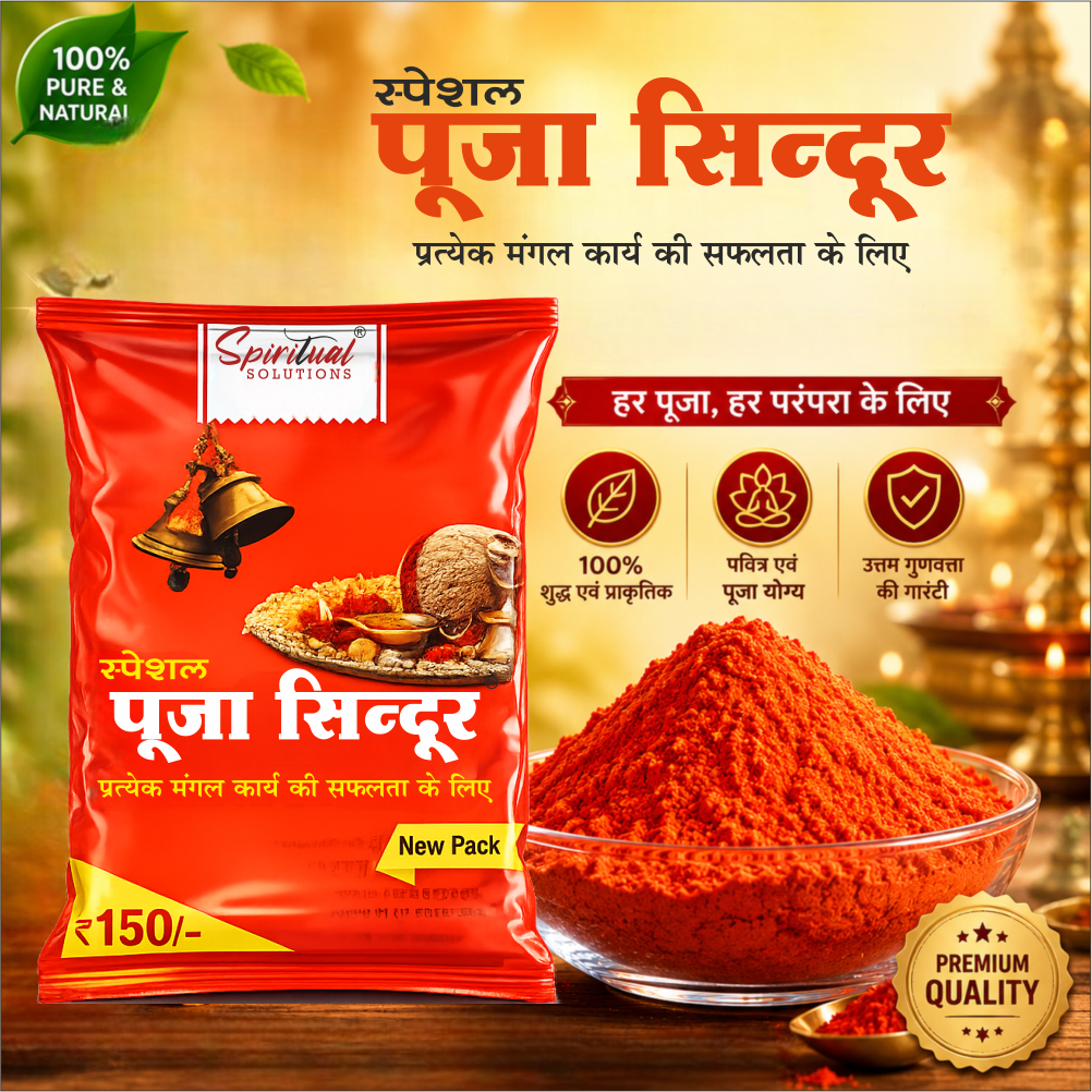 Special Pooja Sindoor 500 Gm | Bright Orange Vermilion Powder for Temple, Puja & Spiritual Rituals