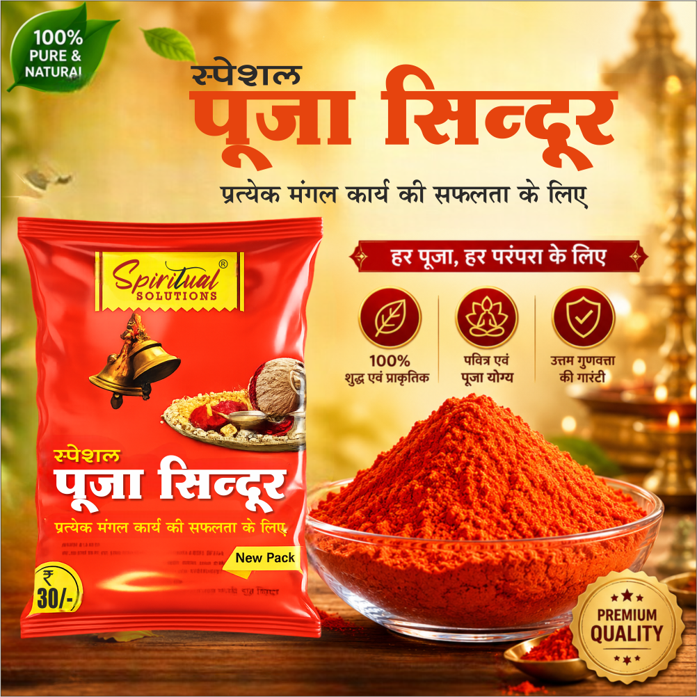 Special Pooja Sindoor 50 Gm | Bright Orange Vermilion Powder for Temple, Puja & Spiritual Rituals