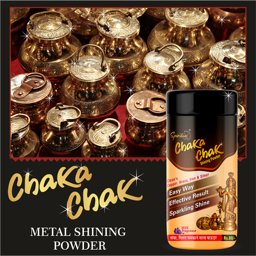 Chaka Chak Metal Shining Powder 250 Gms | Cleans Brass, Copper, Iron & Silver | Easy to Use, Sparkling Shine with Pleasant Fragrance