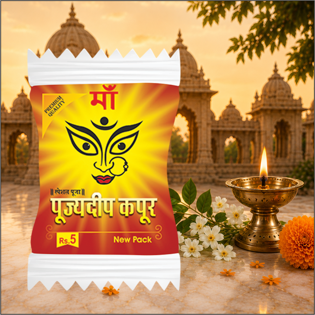 Pujyedeep Kapoor (Camphor) Tablets 2 gm Pouch | Pure Kapoor for Pooja, Meditation & Fragrance | Long-Lasting Aroma