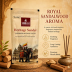 Heritage Sandal Premium Incense Sticks Zipper Pouch - Pack of 4 (90 g Each) | Long Lasting Natural Fragrance Agarbatti for Puja, Meditation, Home & Spiritual Ambience
