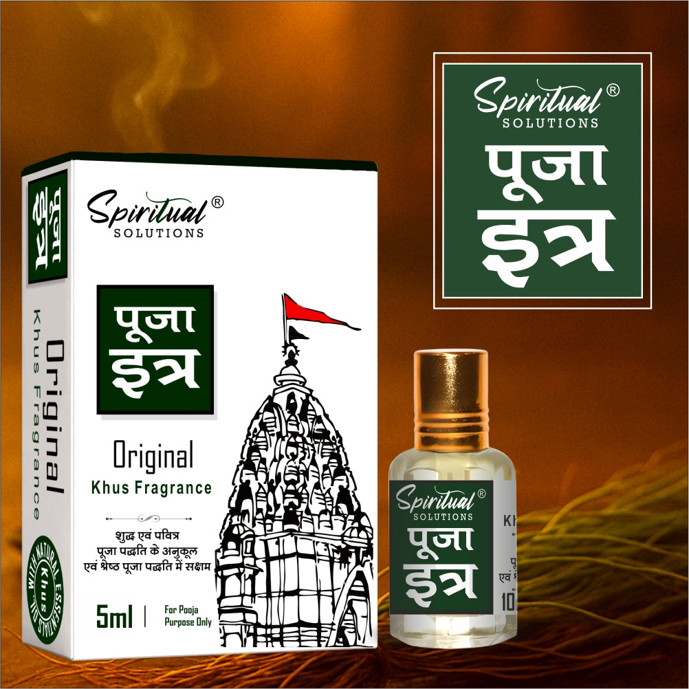 Pooja Itra Khus (5ml Each) - Pack of 3 | Pure & Natural Attar for Mandir, Home Pooja, Worship & Meditation