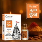 Pooja Itra Chandan Kesar (5ml Each) - Pack of 3 | Pure & Natural Attar for Mandir, Home Pooja, Worship & Meditation