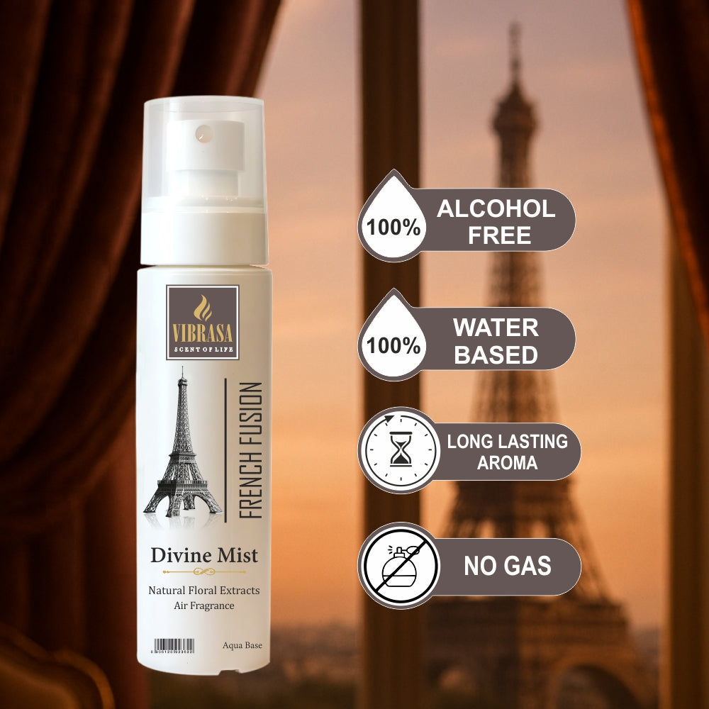 Divine Mist French Fusion 100 ML Air Freshener Spray | Premium Air Freshener for Home and Mandir