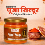 Deluxe Pooja Sindoor 500 Gm Jar | Bright Orange Vermilion Powder for Temple, Puja & Spiritual Rituals