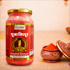 Deluxe Pooja Sindoor 1 Kg Jar | Bright Orange Vermilion Powder for Temple, Puja & Spiritual Rituals