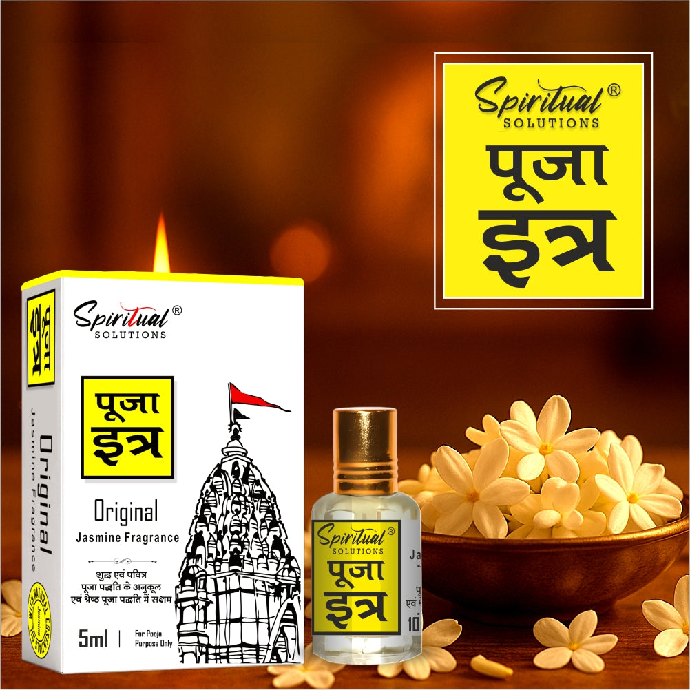 Pooja Itra Jasmine (5ml Each) - Pack of 3 | Pure & Natural Attar for Mandir, Home Pooja, Worship & Meditation