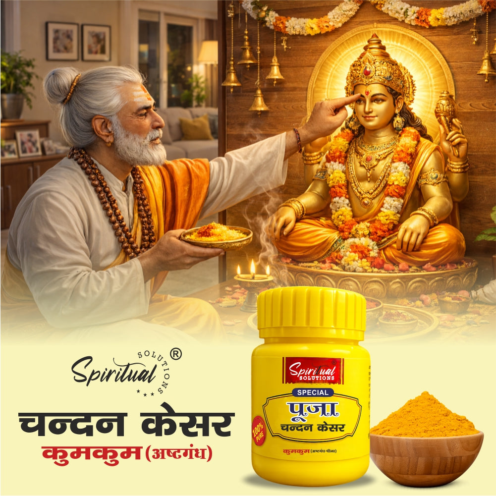Premium Yellow Chandan Kesar Powder Pack of 12 (20g Each) | Pure Puja & Tilak Powder