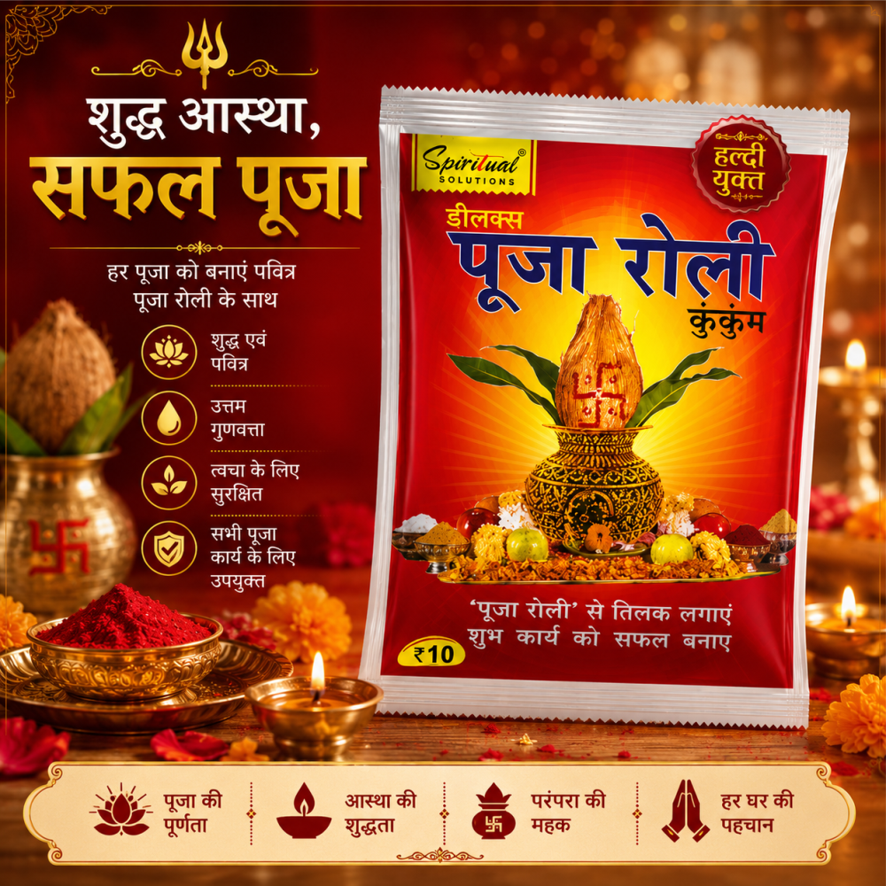 Deluxe Puja Roli Kumkum 16 gm | Traditional Puja Tilak Powder for Daily Rituals