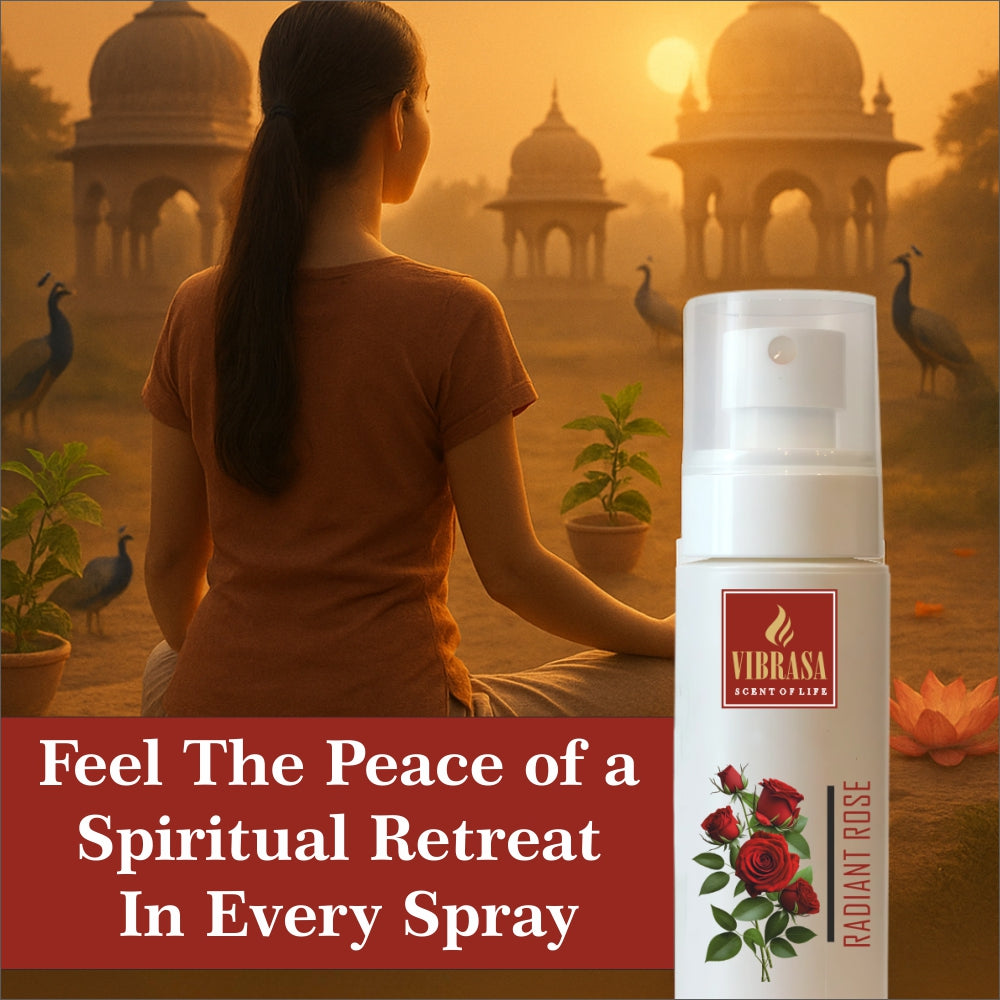 Divine Mist Radiant Rose 100 ML Air Freshener Spray | Premium Air Freshener for Home and Mandir