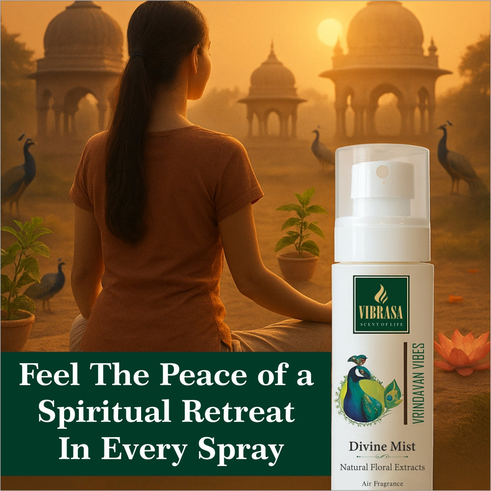Divine Mist Vrindavan Vibes 100 ML Air Freshener Spray | Premium Air Freshener for Home and Mandir