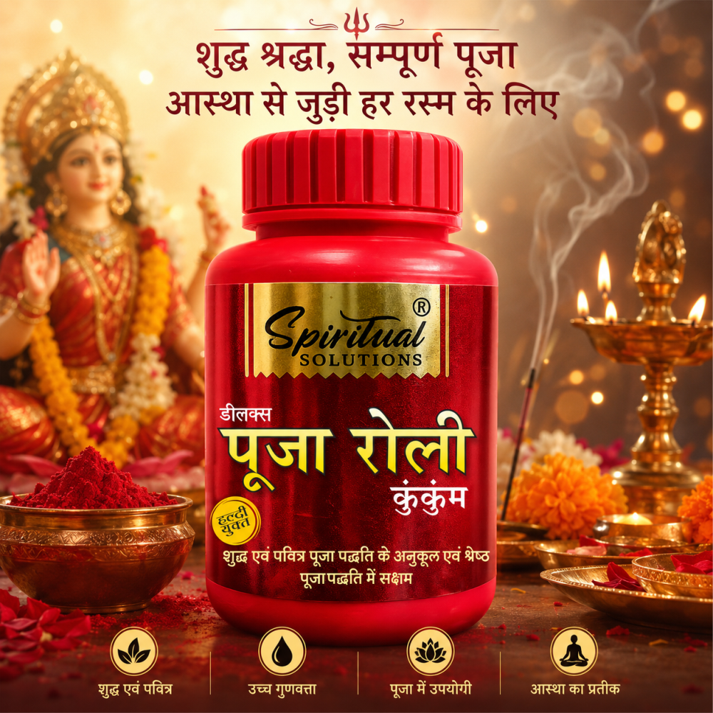 Deluxe Puja Roli Kumkum 100 gm Jar | Traditional Puja Tilak Powder for Daily Rituals