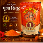 Deluxe Pooja Sindoor 1 Kg Zipper Pack | Bright Orange Vermilion Powder for Temple, Puja & Spiritual Rituals