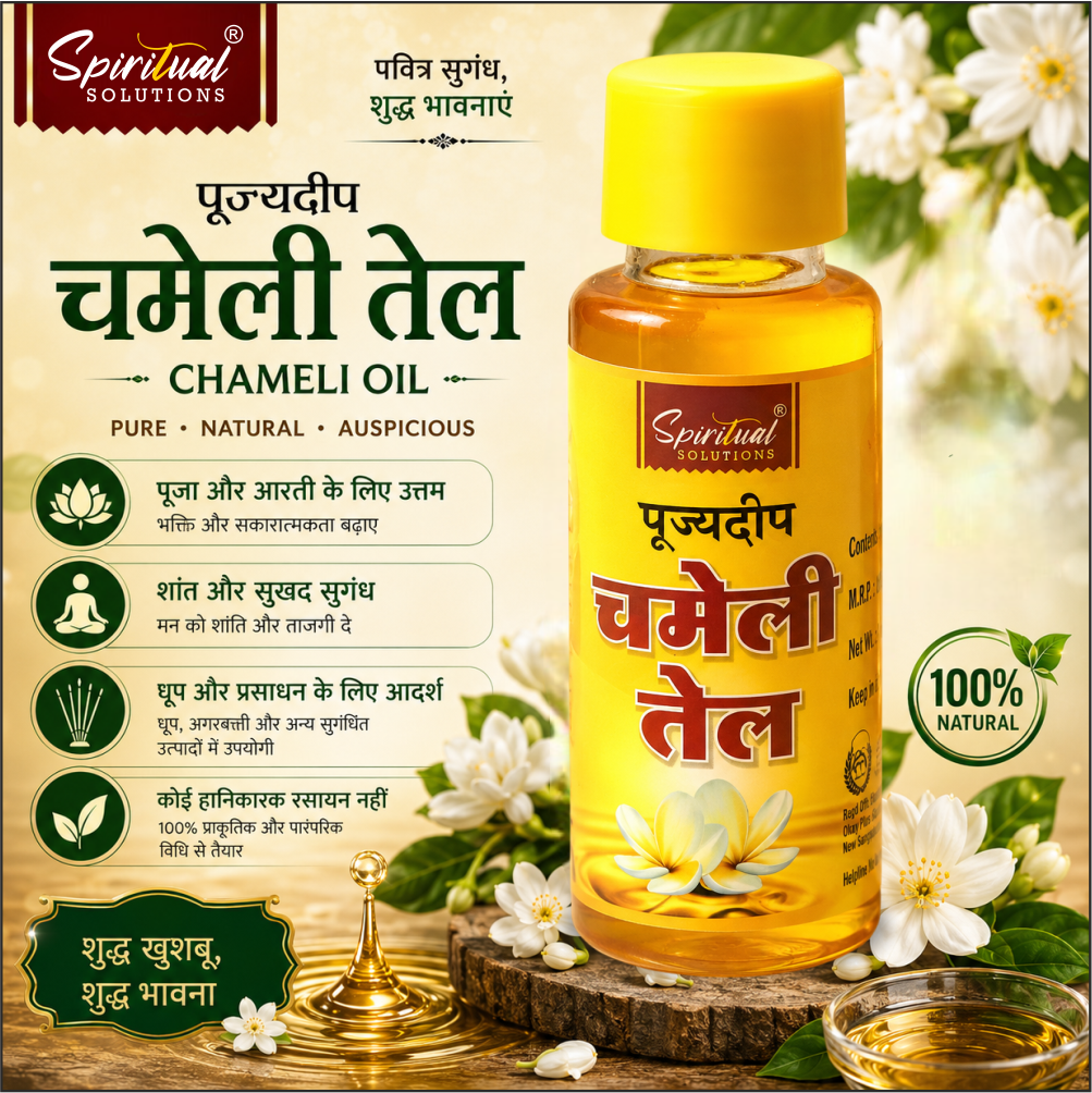 Pujyadeep Chameli (Jasmine) Oil 30 ML for Puja | Pure Jasmine Oil for Daily Rituals & Aarti