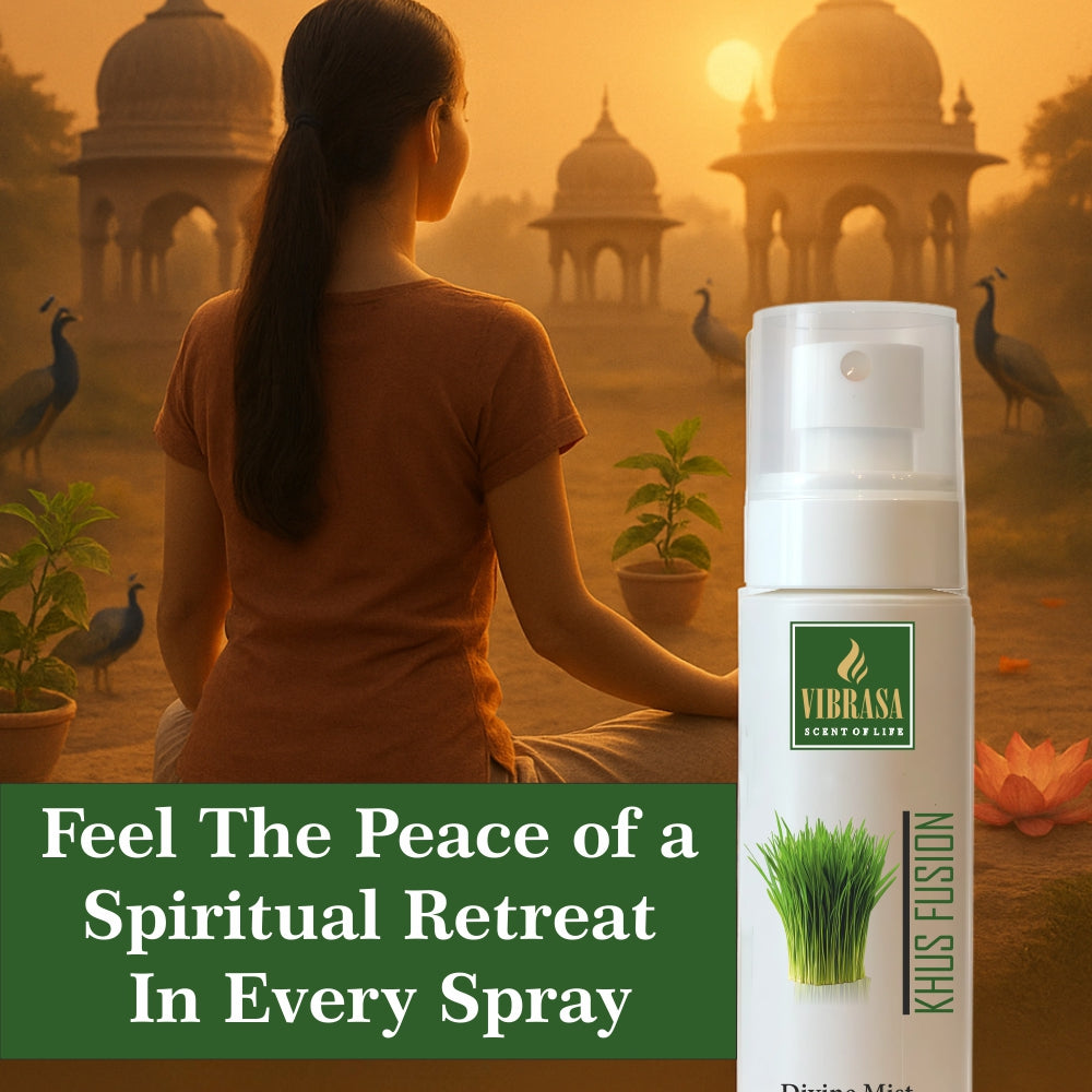 Divine Mist Khus Fusion 100 ML Air Freshener Spray | Premium Air Freshener for Home and Mandir