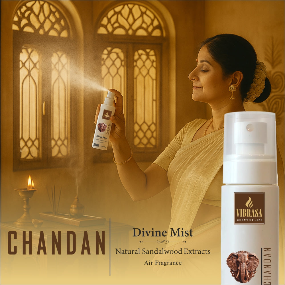 Divine Mist Chandan 100 ML Air Freshener Spray | Premium Air Freshener for Home and Mandir