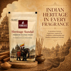 Heritage Sandal Premium Incense Sticks Zipper Pouch - Pack of 4 (90 g Each) | Long Lasting Natural Fragrance Agarbatti for Puja, Meditation, Home & Spiritual Ambience