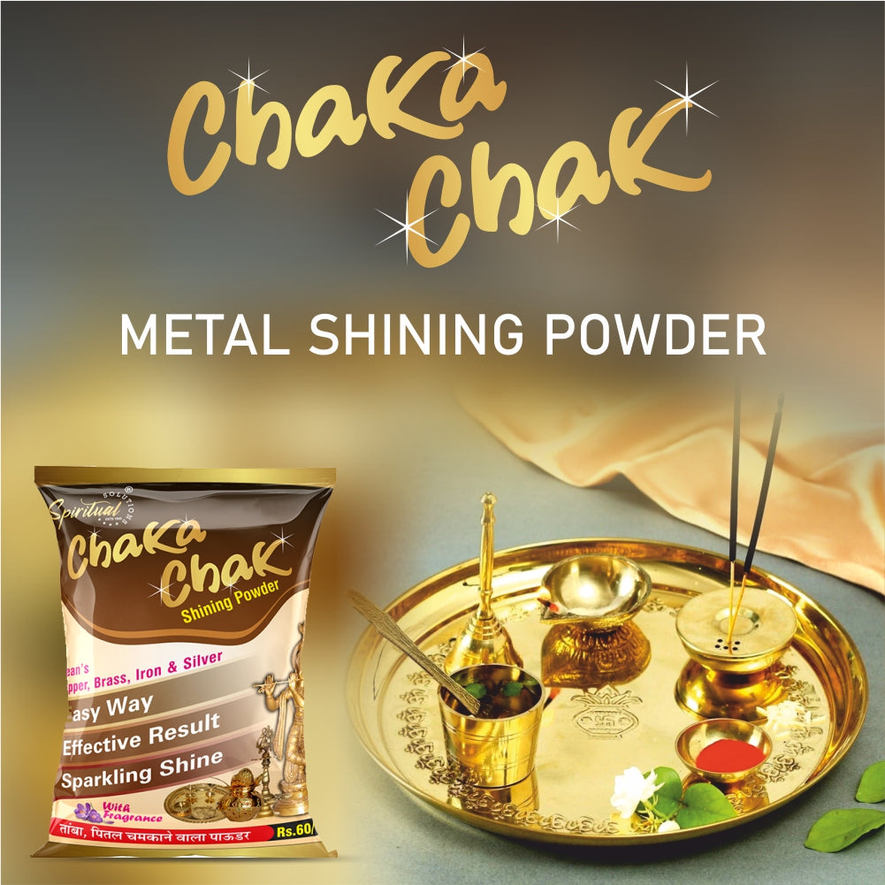 Chaka Chak Metal Shining Powder 200 Gms | Cleans Brass, Copper, Iron & Silver | Easy to Use, Sparkling Shine with Pleasant Fragrance