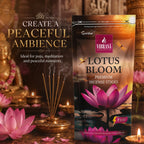 Lotus Bloom Premium Incense Sticks Zipper Pouch - Pack of 4 (90 g Each) | Long Lasting Natural Fragrance Agarbatti for Puja, Meditation, Home & Spiritual Ambience