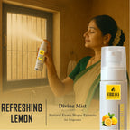 Divine Mist Refreshing Lemon 100 ML Air Freshener Spray | Premium Air Freshener for Home and Mandir
