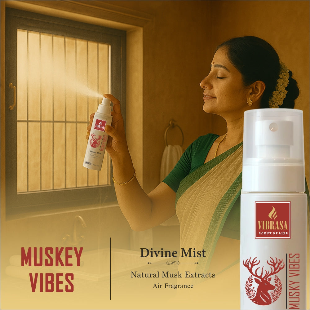 Divine Mist Musky Vibes 100 ML Air Freshener Spray | Premium Air Freshener for Home and Mandir