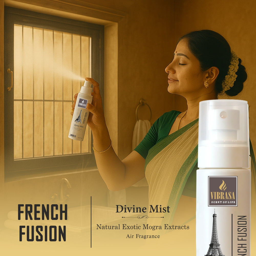 Divine Mist French Fusion 100 ML Air Freshener Spray | Premium Air Freshener for Home and Mandir