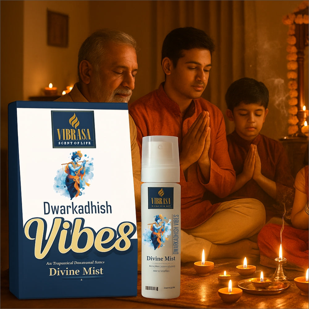 Divine Mist Dwarkadhish Vibes 100 ML Air Freshener Spray | Premium Air Freshener for Home and Mandir