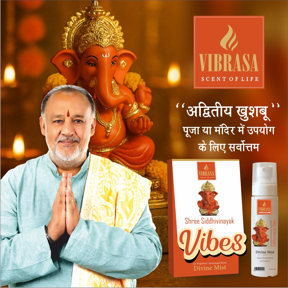 Divine Mist Shree Siddhivinayak Vibes 100 ML Air Freshener Spray | Premium Air Freshener for Home and Mandir