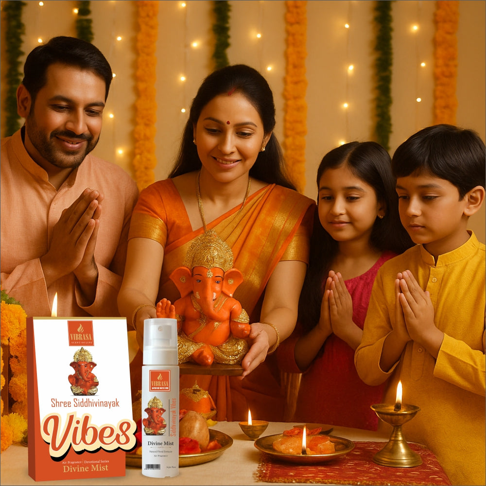 Divine Mist Shree Siddhivinayak Vibes 100 ML Air Freshener Spray | Premium Air Freshener for Home and Mandir